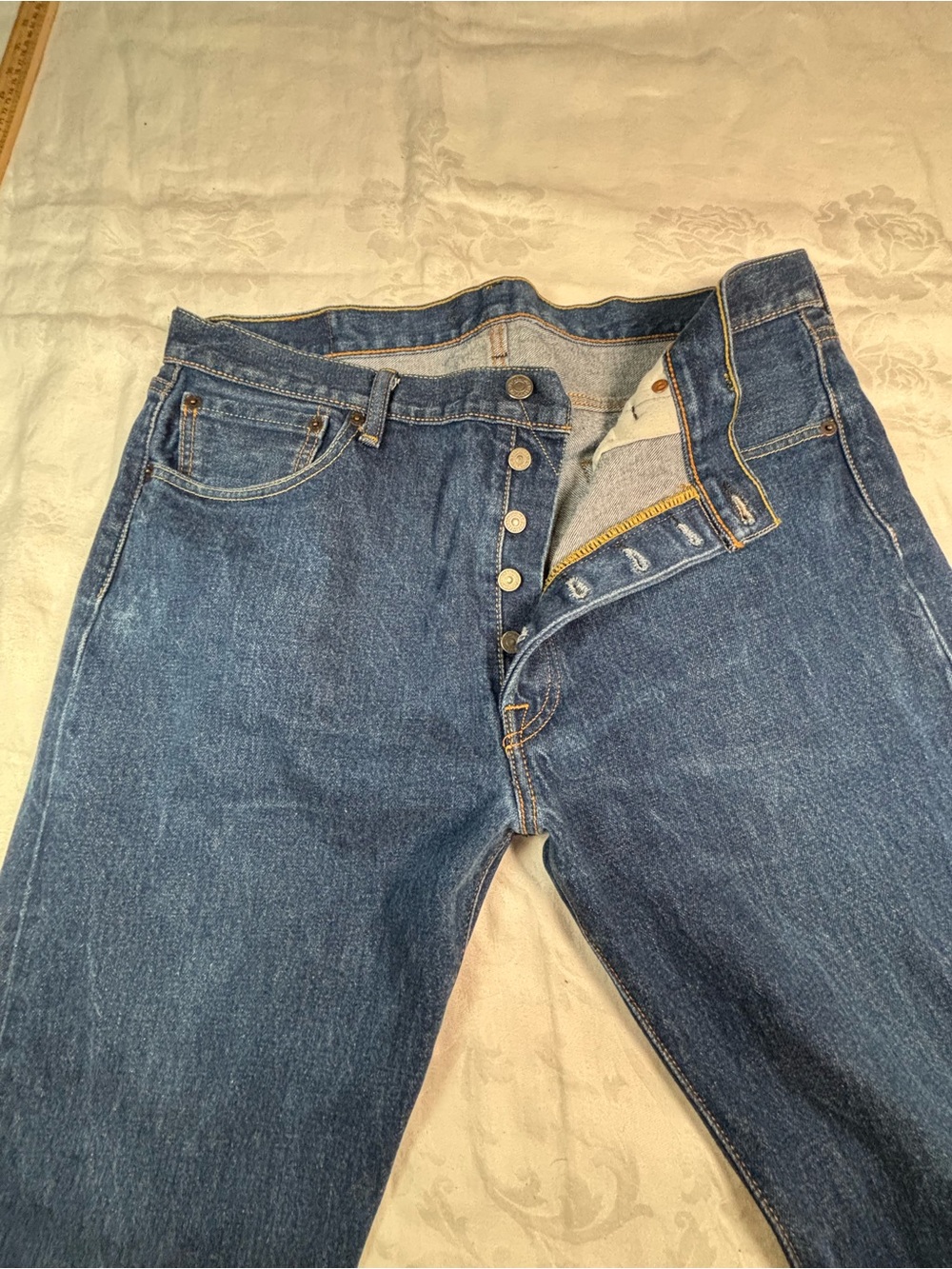 Levi’s 501 Original Fit Jeans Men’s 36x34 Blue Denim Button Fly Straight Leg